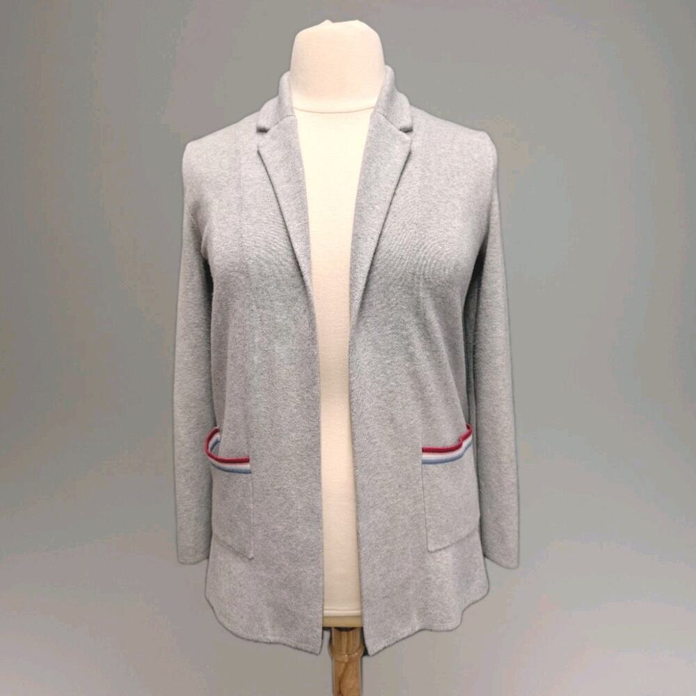 EV1 Size Medium Oversized Sweater Blazer Jacket Gray Pockets Boxy